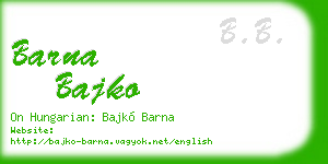 barna bajko business card