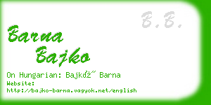 barna bajko business card